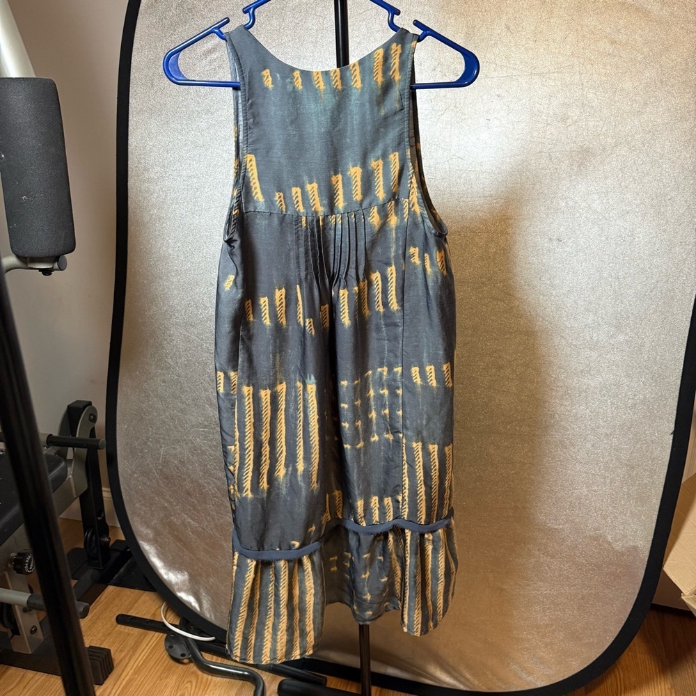 Anthropologie TINY Boho Printed Sleeveless Dress Gray Mustard Size XS - Picture 4 of 6